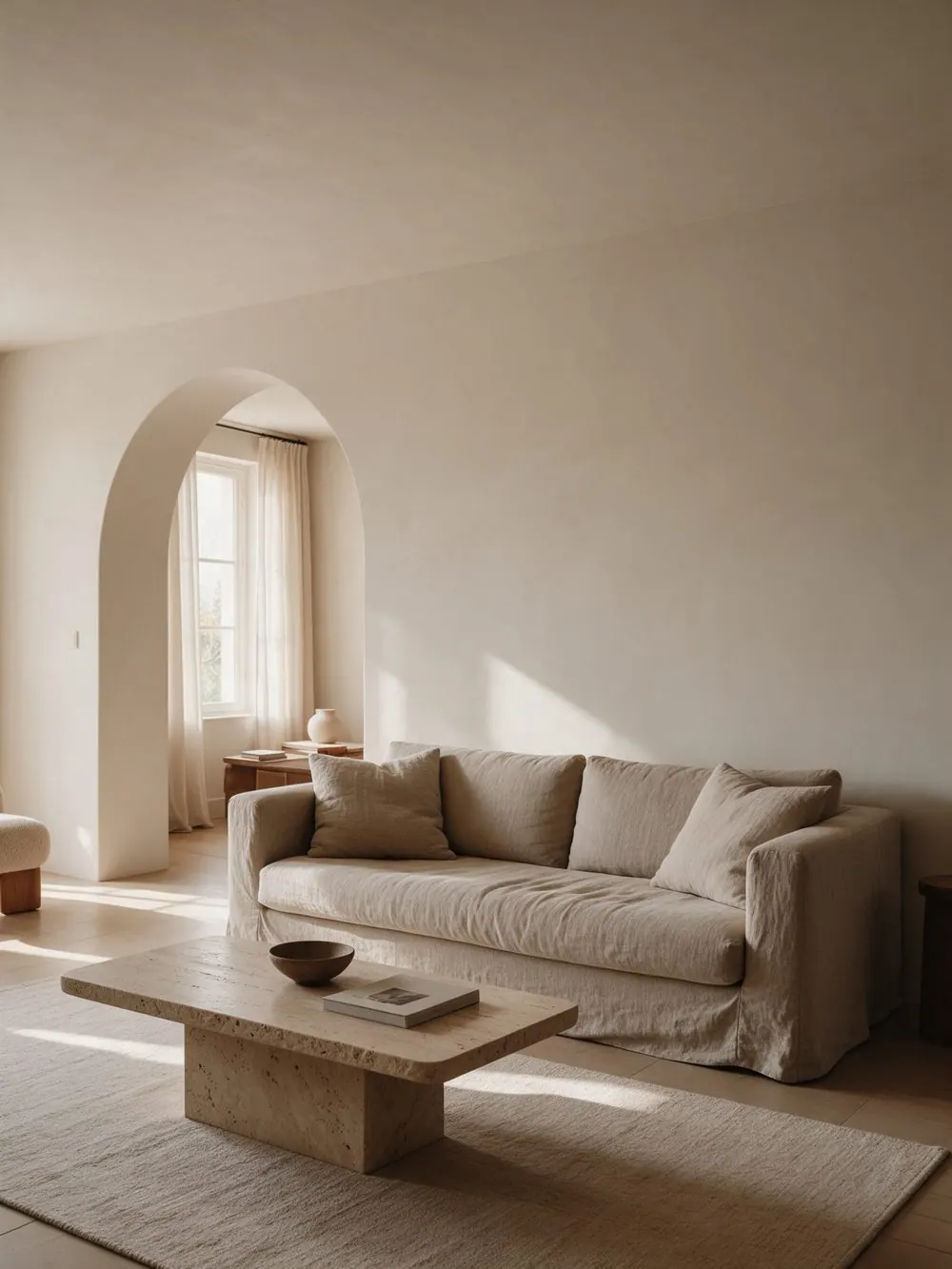 Sala com travertino