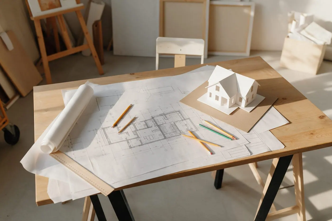 Maquete e plantas