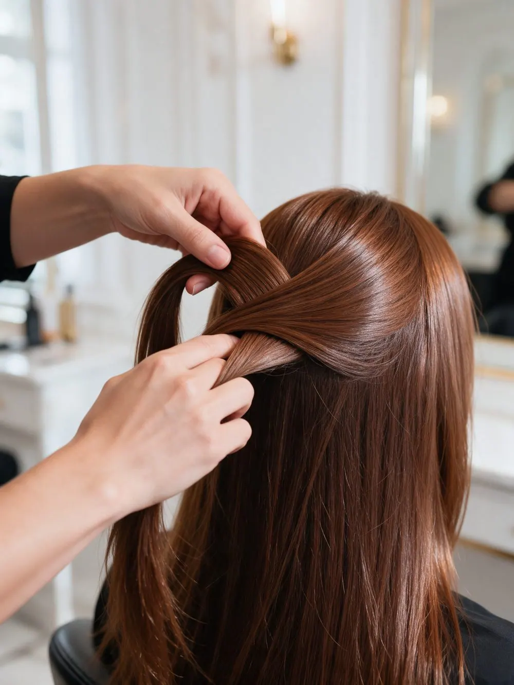 Cabelo sendo escovado